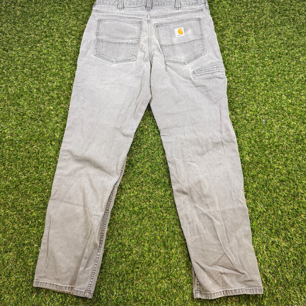 Carhartt Mens Relaxed Fit Canvas Work Pants Grey 32x32 Utility Carpenter Trouser - Picture 8 of 10
